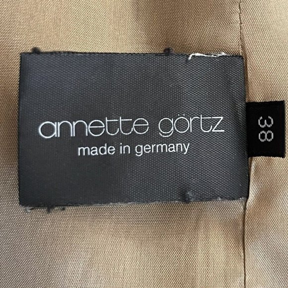 Annette Gortz Blazer Jacket Open Front Brown Boucle Virgin Wool Blend Size 38 - Picture 8 of 9